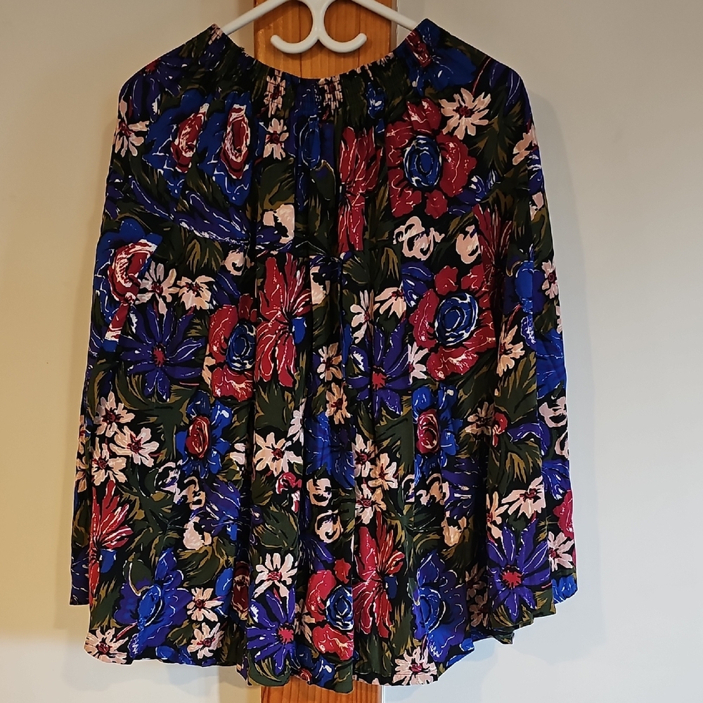 Floral Skirt in Red, Blue & Green